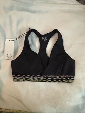 Peloton x 925Fit Black V-Neck Racerback Sports Bra - Size S   NWT